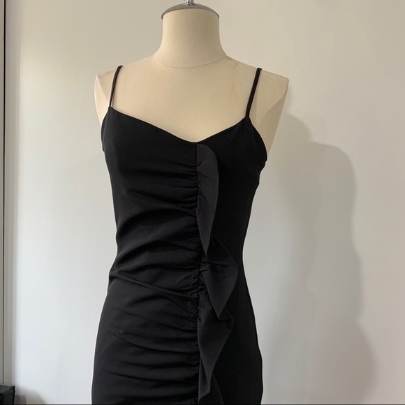 Wore once LIKELY ruffled black dress - Picture 2 of 6